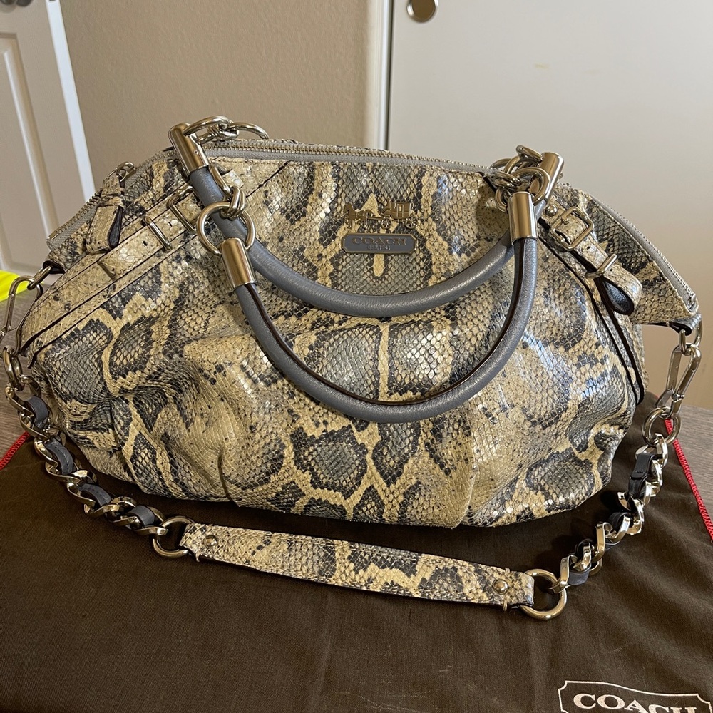 Coach Blue and Gray Snakeskin Bag - Picture 9 of 9
